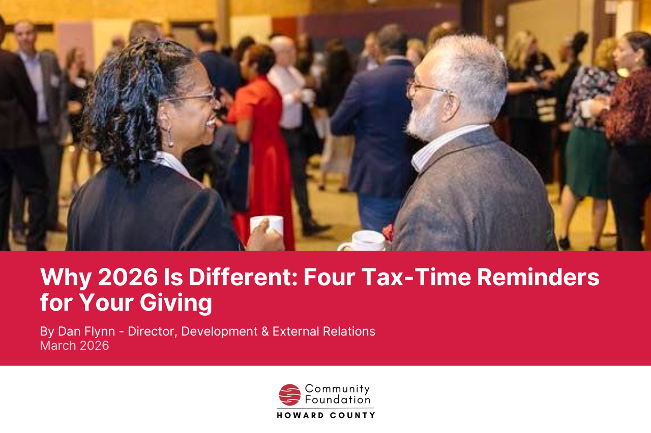 Why 2026 Is Different: Four Tax-Time Reminders for Your Giving